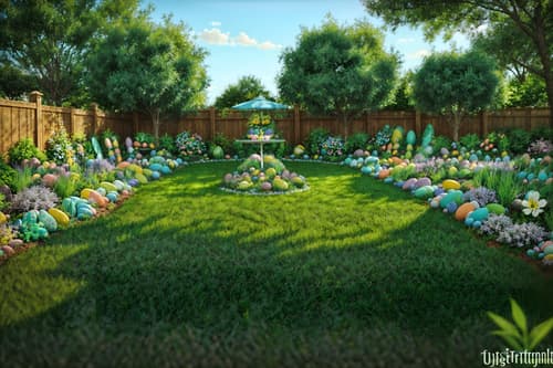 photo from pinterest of easter-style designed (outdoor garden ) with grass and garden plants and garden tree and grass. . with light blue colors and spring decorations and easter decorations and colorful easter eggs and flowers on table and light blue colors. . cinematic photo, highly detailed, cinematic lighting, ultra-detailed, ultrarealistic, photorealism, 8k. trending on pinterest. easter design style. masterpiece, cinematic light, ultrarealistic+, photorealistic+, 8k, raw photo, realistic, sharp focus on eyes, (symmetrical eyes), (intact eyes), hyperrealistic, highest quality, best quality, , highly detailed, masterpiece, best quality, extremely detailed 8k wallpaper, masterpiece, best quality, ultra-detailed, best shadow, detailed background, detailed face, detailed eyes, high contrast, best illumination, detailed face, dulux, caustic, dynamic angle, detailed glow. dramatic lighting. highly detailed, insanely detailed hair, symmetrical, intricate details, professionally retouched, 8k high definition. strong bokeh. award winning photo.