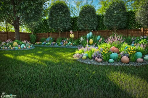 photo from pinterest of easter-style designed (outdoor garden ) with grass and garden plants and garden tree and grass. . with light blue colors and spring decorations and easter decorations and colorful easter eggs and flowers on table and light blue colors. . cinematic photo, highly detailed, cinematic lighting, ultra-detailed, ultrarealistic, photorealism, 8k. trending on pinterest. easter design style. masterpiece, cinematic light, ultrarealistic+, photorealistic+, 8k, raw photo, realistic, sharp focus on eyes, (symmetrical eyes), (intact eyes), hyperrealistic, highest quality, best quality, , highly detailed, masterpiece, best quality, extremely detailed 8k wallpaper, masterpiece, best quality, ultra-detailed, best shadow, detailed background, detailed face, detailed eyes, high contrast, best illumination, detailed face, dulux, caustic, dynamic angle, detailed glow. dramatic lighting. highly detailed, insanely detailed hair, symmetrical, intricate details, professionally retouched, 8k high definition. strong bokeh. award winning photo.