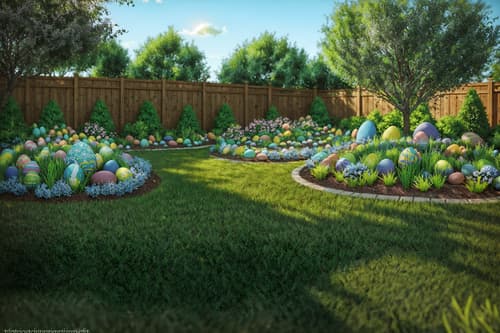 photo from pinterest of easter-style designed (outdoor garden ) with grass and garden plants and garden tree and grass. . with light blue colors and spring decorations and easter decorations and colorful easter eggs and flowers on table and light blue colors. . cinematic photo, highly detailed, cinematic lighting, ultra-detailed, ultrarealistic, photorealism, 8k. trending on pinterest. easter design style. masterpiece, cinematic light, ultrarealistic+, photorealistic+, 8k, raw photo, realistic, sharp focus on eyes, (symmetrical eyes), (intact eyes), hyperrealistic, highest quality, best quality, , highly detailed, masterpiece, best quality, extremely detailed 8k wallpaper, masterpiece, best quality, ultra-detailed, best shadow, detailed background, detailed face, detailed eyes, high contrast, best illumination, detailed face, dulux, caustic, dynamic angle, detailed glow. dramatic lighting. highly detailed, insanely detailed hair, symmetrical, intricate details, professionally retouched, 8k high definition. strong bokeh. award winning photo.