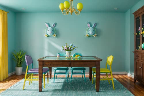 photo from pinterest of easter-style interior designed (gaming room interior) . with colorful easter eggs and light blue colors and easter decorations and flowers on table and spring decorations and colorful easter eggs. . cinematic photo, highly detailed, cinematic lighting, ultra-detailed, ultrarealistic, photorealism, 8k. trending on pinterest. easter interior design style. masterpiece, cinematic light, ultrarealistic+, photorealistic+, 8k, raw photo, realistic, sharp focus on eyes, (symmetrical eyes), (intact eyes), hyperrealistic, highest quality, best quality, , highly detailed, masterpiece, best quality, extremely detailed 8k wallpaper, masterpiece, best quality, ultra-detailed, best shadow, detailed background, detailed face, detailed eyes, high contrast, best illumination, detailed face, dulux, caustic, dynamic angle, detailed glow. dramatic lighting. highly detailed, insanely detailed hair, symmetrical, intricate details, professionally retouched, 8k high definition. strong bokeh. award winning photo.