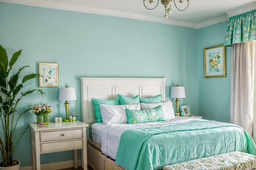 photo from pinterest of easter-style interior designed (hotel room interior) with hotel bathroom and dresser closet and bedside table or night stand and headboard and storage bench or ottoman and night light and working desk with desk chair and plant. . with easter decorations and light blue colors and colorful easter eggs and flowers on table and spring decorations and easter decorations. . cinematic photo, highly detailed, cinematic lighting, ultra-detailed, ultrarealistic, photorealism, 8k. trending on pinterest. easter interior design style. masterpiece, cinematic light, ultrarealistic+, photorealistic+, 8k, raw photo, realistic, sharp focus on eyes, (symmetrical eyes), (intact eyes), hyperrealistic, highest quality, best quality, , highly detailed, masterpiece, best quality, extremely detailed 8k wallpaper, masterpiece, best quality, ultra-detailed, best shadow, detailed background, detailed face, detailed eyes, high contrast, best illumination, detailed face, dulux, caustic, dynamic angle, detailed glow. dramatic lighting. highly detailed, insanely detailed hair, symmetrical, intricate details, professionally retouched, 8k high definition. strong bokeh. award winning photo.