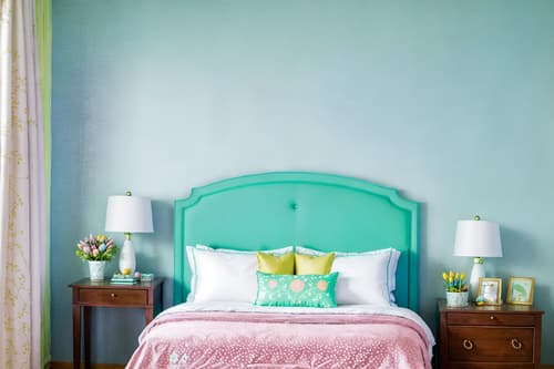 photo from pinterest of easter-style interior designed (hotel room interior) with hotel bathroom and dresser closet and bedside table or night stand and headboard and storage bench or ottoman and night light and working desk with desk chair and plant. . with easter decorations and light blue colors and colorful easter eggs and flowers on table and spring decorations and easter decorations. . cinematic photo, highly detailed, cinematic lighting, ultra-detailed, ultrarealistic, photorealism, 8k. trending on pinterest. easter interior design style. masterpiece, cinematic light, ultrarealistic+, photorealistic+, 8k, raw photo, realistic, sharp focus on eyes, (symmetrical eyes), (intact eyes), hyperrealistic, highest quality, best quality, , highly detailed, masterpiece, best quality, extremely detailed 8k wallpaper, masterpiece, best quality, ultra-detailed, best shadow, detailed background, detailed face, detailed eyes, high contrast, best illumination, detailed face, dulux, caustic, dynamic angle, detailed glow. dramatic lighting. highly detailed, insanely detailed hair, symmetrical, intricate details, professionally retouched, 8k high definition. strong bokeh. award winning photo.