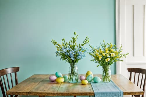photo from pinterest of easter-style interior designed (clothing store interior) . with flowers on table and light blue colors and spring decorations and colorful easter eggs and easter decorations and flowers on table. . cinematic photo, highly detailed, cinematic lighting, ultra-detailed, ultrarealistic, photorealism, 8k. trending on pinterest. easter interior design style. masterpiece, cinematic light, ultrarealistic+, photorealistic+, 8k, raw photo, realistic, sharp focus on eyes, (symmetrical eyes), (intact eyes), hyperrealistic, highest quality, best quality, , highly detailed, masterpiece, best quality, extremely detailed 8k wallpaper, masterpiece, best quality, ultra-detailed, best shadow, detailed background, detailed face, detailed eyes, high contrast, best illumination, detailed face, dulux, caustic, dynamic angle, detailed glow. dramatic lighting. highly detailed, insanely detailed hair, symmetrical, intricate details, professionally retouched, 8k high definition. strong bokeh. award winning photo.