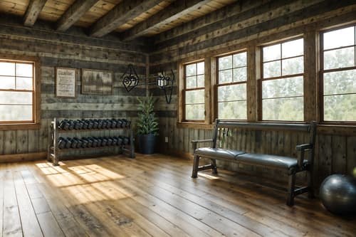 photo from pinterest of cottagecore-style interior designed (fitness gym interior) with bench press and squat rack and dumbbell stand and crosstrainer and exercise bicycle and bench press. . with rustic and organic and cottage style and traditional and country style and earthy and muted colors and floral patterns. . cinematic photo, highly detailed, cinematic lighting, ultra-detailed, ultrarealistic, photorealism, 8k. trending on pinterest. cottagecore interior design style. masterpiece, cinematic light, ultrarealistic+, photorealistic+, 8k, raw photo, realistic, sharp focus on eyes, (symmetrical eyes), (intact eyes), hyperrealistic, highest quality, best quality, , highly detailed, masterpiece, best quality, extremely detailed 8k wallpaper, masterpiece, best quality, ultra-detailed, best shadow, detailed background, detailed face, detailed eyes, high contrast, best illumination, detailed face, dulux, caustic, dynamic angle, detailed glow. dramatic lighting. highly detailed, insanely detailed hair, symmetrical, intricate details, professionally retouched, 8k high definition. strong bokeh. award winning photo.
