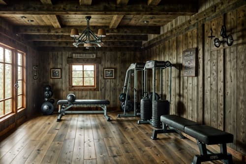 photo from pinterest of cottagecore-style interior designed (fitness gym interior) with bench press and squat rack and dumbbell stand and crosstrainer and exercise bicycle and bench press. . with rustic and organic and cottage style and traditional and country style and earthy and muted colors and floral patterns. . cinematic photo, highly detailed, cinematic lighting, ultra-detailed, ultrarealistic, photorealism, 8k. trending on pinterest. cottagecore interior design style. masterpiece, cinematic light, ultrarealistic+, photorealistic+, 8k, raw photo, realistic, sharp focus on eyes, (symmetrical eyes), (intact eyes), hyperrealistic, highest quality, best quality, , highly detailed, masterpiece, best quality, extremely detailed 8k wallpaper, masterpiece, best quality, ultra-detailed, best shadow, detailed background, detailed face, detailed eyes, high contrast, best illumination, detailed face, dulux, caustic, dynamic angle, detailed glow. dramatic lighting. highly detailed, insanely detailed hair, symmetrical, intricate details, professionally retouched, 8k high definition. strong bokeh. award winning photo.