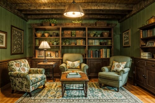 photo from pinterest of cottagecore-style interior designed (study room interior) with lounge chair and desk lamp and office chair and bookshelves and plant and cabinets and writing desk and lounge chair. . with organic and rustic and floral patterns and earthy and cottage style and country style and natural and muted colors. . cinematic photo, highly detailed, cinematic lighting, ultra-detailed, ultrarealistic, photorealism, 8k. trending on pinterest. cottagecore interior design style. masterpiece, cinematic light, ultrarealistic+, photorealistic+, 8k, raw photo, realistic, sharp focus on eyes, (symmetrical eyes), (intact eyes), hyperrealistic, highest quality, best quality, , highly detailed, masterpiece, best quality, extremely detailed 8k wallpaper, masterpiece, best quality, ultra-detailed, best shadow, detailed background, detailed face, detailed eyes, high contrast, best illumination, detailed face, dulux, caustic, dynamic angle, detailed glow. dramatic lighting. highly detailed, insanely detailed hair, symmetrical, intricate details, professionally retouched, 8k high definition. strong bokeh. award winning photo.