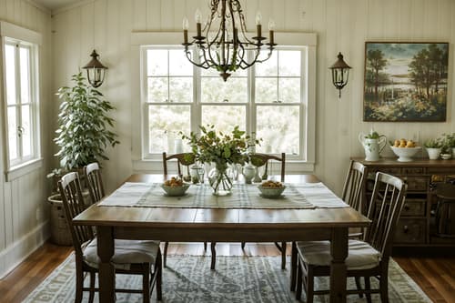photo from pinterest of cottagecore-style interior designed (dining room interior) with dining table chairs and plant and vase and table cloth and plates, cutlery and glasses on dining table and light or chandelier and painting or photo on wall and dining table. . with natural and muted colors and floral patterns and organic and cottage style and country style and earthy and traditional. . cinematic photo, highly detailed, cinematic lighting, ultra-detailed, ultrarealistic, photorealism, 8k. trending on pinterest. cottagecore interior design style. masterpiece, cinematic light, ultrarealistic+, photorealistic+, 8k, raw photo, realistic, sharp focus on eyes, (symmetrical eyes), (intact eyes), hyperrealistic, highest quality, best quality, , highly detailed, masterpiece, best quality, extremely detailed 8k wallpaper, masterpiece, best quality, ultra-detailed, best shadow, detailed background, detailed face, detailed eyes, high contrast, best illumination, detailed face, dulux, caustic, dynamic angle, detailed glow. dramatic lighting. highly detailed, insanely detailed hair, symmetrical, intricate details, professionally retouched, 8k high definition. strong bokeh. award winning photo.