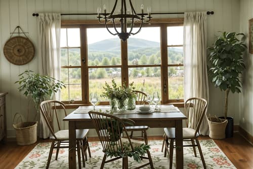 photo from pinterest of cottagecore-style interior designed (dining room interior) with dining table chairs and plant and vase and table cloth and plates, cutlery and glasses on dining table and light or chandelier and painting or photo on wall and dining table. . with natural and muted colors and floral patterns and organic and cottage style and country style and earthy and traditional. . cinematic photo, highly detailed, cinematic lighting, ultra-detailed, ultrarealistic, photorealism, 8k. trending on pinterest. cottagecore interior design style. masterpiece, cinematic light, ultrarealistic+, photorealistic+, 8k, raw photo, realistic, sharp focus on eyes, (symmetrical eyes), (intact eyes), hyperrealistic, highest quality, best quality, , highly detailed, masterpiece, best quality, extremely detailed 8k wallpaper, masterpiece, best quality, ultra-detailed, best shadow, detailed background, detailed face, detailed eyes, high contrast, best illumination, detailed face, dulux, caustic, dynamic angle, detailed glow. dramatic lighting. highly detailed, insanely detailed hair, symmetrical, intricate details, professionally retouched, 8k high definition. strong bokeh. award winning photo.