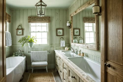 photo from pinterest of cottagecore-style interior designed (hotel bathroom interior) with bath towel and plant and toilet seat and shower and bathroom cabinet and bathtub and bath rail and mirror. . with traditional and cottage style and rustic and country style and floral patterns and organic and earthy and muted colors. . cinematic photo, highly detailed, cinematic lighting, ultra-detailed, ultrarealistic, photorealism, 8k. trending on pinterest. cottagecore interior design style. masterpiece, cinematic light, ultrarealistic+, photorealistic+, 8k, raw photo, realistic, sharp focus on eyes, (symmetrical eyes), (intact eyes), hyperrealistic, highest quality, best quality, , highly detailed, masterpiece, best quality, extremely detailed 8k wallpaper, masterpiece, best quality, ultra-detailed, best shadow, detailed background, detailed face, detailed eyes, high contrast, best illumination, detailed face, dulux, caustic, dynamic angle, detailed glow. dramatic lighting. highly detailed, insanely detailed hair, symmetrical, intricate details, professionally retouched, 8k high definition. strong bokeh. award winning photo.