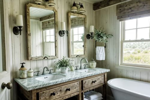 photo from pinterest of cottagecore-style interior designed (hotel bathroom interior) with bath towel and plant and toilet seat and shower and bathroom cabinet and bathtub and bath rail and mirror. . with traditional and cottage style and rustic and country style and floral patterns and organic and earthy and muted colors. . cinematic photo, highly detailed, cinematic lighting, ultra-detailed, ultrarealistic, photorealism, 8k. trending on pinterest. cottagecore interior design style. masterpiece, cinematic light, ultrarealistic+, photorealistic+, 8k, raw photo, realistic, sharp focus on eyes, (symmetrical eyes), (intact eyes), hyperrealistic, highest quality, best quality, , highly detailed, masterpiece, best quality, extremely detailed 8k wallpaper, masterpiece, best quality, ultra-detailed, best shadow, detailed background, detailed face, detailed eyes, high contrast, best illumination, detailed face, dulux, caustic, dynamic angle, detailed glow. dramatic lighting. highly detailed, insanely detailed hair, symmetrical, intricate details, professionally retouched, 8k high definition. strong bokeh. award winning photo.