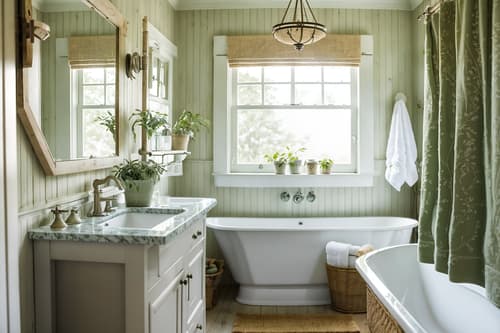 photo from pinterest of cottagecore-style interior designed (hotel bathroom interior) with bath towel and plant and toilet seat and shower and bathroom cabinet and bathtub and bath rail and mirror. . with traditional and cottage style and rustic and country style and floral patterns and organic and earthy and muted colors. . cinematic photo, highly detailed, cinematic lighting, ultra-detailed, ultrarealistic, photorealism, 8k. trending on pinterest. cottagecore interior design style. masterpiece, cinematic light, ultrarealistic+, photorealistic+, 8k, raw photo, realistic, sharp focus on eyes, (symmetrical eyes), (intact eyes), hyperrealistic, highest quality, best quality, , highly detailed, masterpiece, best quality, extremely detailed 8k wallpaper, masterpiece, best quality, ultra-detailed, best shadow, detailed background, detailed face, detailed eyes, high contrast, best illumination, detailed face, dulux, caustic, dynamic angle, detailed glow. dramatic lighting. highly detailed, insanely detailed hair, symmetrical, intricate details, professionally retouched, 8k high definition. strong bokeh. award winning photo.