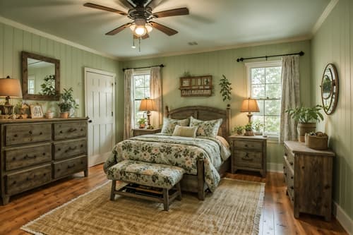 photo from pinterest of cottagecore-style interior designed (kids room interior) with plant and dresser closet and bedside table or night stand and night light and bed and accent chair and mirror and storage bench or ottoman. . with muted colors and natural and floral patterns and organic and rustic and earthy and country style and traditional. . cinematic photo, highly detailed, cinematic lighting, ultra-detailed, ultrarealistic, photorealism, 8k. trending on pinterest. cottagecore interior design style. masterpiece, cinematic light, ultrarealistic+, photorealistic+, 8k, raw photo, realistic, sharp focus on eyes, (symmetrical eyes), (intact eyes), hyperrealistic, highest quality, best quality, , highly detailed, masterpiece, best quality, extremely detailed 8k wallpaper, masterpiece, best quality, ultra-detailed, best shadow, detailed background, detailed face, detailed eyes, high contrast, best illumination, detailed face, dulux, caustic, dynamic angle, detailed glow. dramatic lighting. highly detailed, insanely detailed hair, symmetrical, intricate details, professionally retouched, 8k high definition. strong bokeh. award winning photo.