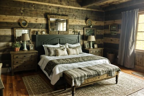 photo from pinterest of cottagecore-style interior designed (bedroom interior) with bedside table or night stand and dresser closet and night light and headboard and plant and mirror and bed and storage bench or ottoman. . with earthy and organic and natural and country style and cottage style and rustic and floral patterns and traditional. . cinematic photo, highly detailed, cinematic lighting, ultra-detailed, ultrarealistic, photorealism, 8k. trending on pinterest. cottagecore interior design style. masterpiece, cinematic light, ultrarealistic+, photorealistic+, 8k, raw photo, realistic, sharp focus on eyes, (symmetrical eyes), (intact eyes), hyperrealistic, highest quality, best quality, , highly detailed, masterpiece, best quality, extremely detailed 8k wallpaper, masterpiece, best quality, ultra-detailed, best shadow, detailed background, detailed face, detailed eyes, high contrast, best illumination, detailed face, dulux, caustic, dynamic angle, detailed glow. dramatic lighting. highly detailed, insanely detailed hair, symmetrical, intricate details, professionally retouched, 8k high definition. strong bokeh. award winning photo.