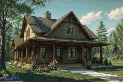 photo from pinterest of cottagecore-style exterior designed (house exterior exterior) . with country style and earthy and floral patterns and natural and muted colors and traditional and cottage style and organic. . cinematic photo, highly detailed, cinematic lighting, ultra-detailed, ultrarealistic, photorealism, 8k. trending on pinterest. cottagecore exterior design style. masterpiece, cinematic light, ultrarealistic+, photorealistic+, 8k, raw photo, realistic, sharp focus on eyes, (symmetrical eyes), (intact eyes), hyperrealistic, highest quality, best quality, , highly detailed, masterpiece, best quality, extremely detailed 8k wallpaper, masterpiece, best quality, ultra-detailed, best shadow, detailed background, detailed face, detailed eyes, high contrast, best illumination, detailed face, dulux, caustic, dynamic angle, detailed glow. dramatic lighting. highly detailed, insanely detailed hair, symmetrical, intricate details, professionally retouched, 8k high definition. strong bokeh. award winning photo.