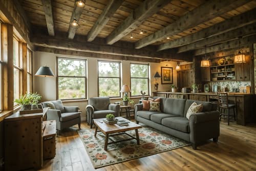 photo from pinterest of cottagecore-style interior designed (coworking space interior) with office desks and office chairs and seating area with sofa and lounge chairs and office desks. . with organic and earthy and floral patterns and cottage style and traditional and muted colors and country style and rustic. . cinematic photo, highly detailed, cinematic lighting, ultra-detailed, ultrarealistic, photorealism, 8k. trending on pinterest. cottagecore interior design style. masterpiece, cinematic light, ultrarealistic+, photorealistic+, 8k, raw photo, realistic, sharp focus on eyes, (symmetrical eyes), (intact eyes), hyperrealistic, highest quality, best quality, , highly detailed, masterpiece, best quality, extremely detailed 8k wallpaper, masterpiece, best quality, ultra-detailed, best shadow, detailed background, detailed face, detailed eyes, high contrast, best illumination, detailed face, dulux, caustic, dynamic angle, detailed glow. dramatic lighting. highly detailed, insanely detailed hair, symmetrical, intricate details, professionally retouched, 8k high definition. strong bokeh. award winning photo.