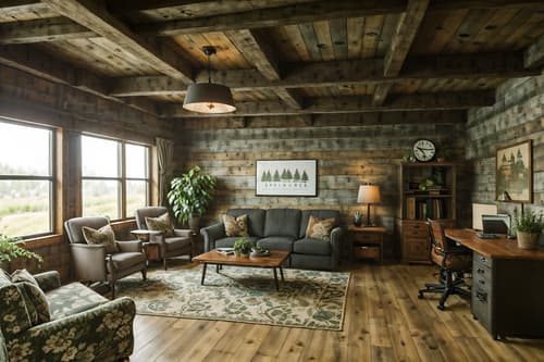 photo from pinterest of cottagecore-style interior designed (coworking space interior) with office desks and office chairs and seating area with sofa and lounge chairs and office desks. . with organic and earthy and floral patterns and cottage style and traditional and muted colors and country style and rustic. . cinematic photo, highly detailed, cinematic lighting, ultra-detailed, ultrarealistic, photorealism, 8k. trending on pinterest. cottagecore interior design style. masterpiece, cinematic light, ultrarealistic+, photorealistic+, 8k, raw photo, realistic, sharp focus on eyes, (symmetrical eyes), (intact eyes), hyperrealistic, highest quality, best quality, , highly detailed, masterpiece, best quality, extremely detailed 8k wallpaper, masterpiece, best quality, ultra-detailed, best shadow, detailed background, detailed face, detailed eyes, high contrast, best illumination, detailed face, dulux, caustic, dynamic angle, detailed glow. dramatic lighting. highly detailed, insanely detailed hair, symmetrical, intricate details, professionally retouched, 8k high definition. strong bokeh. award winning photo.
