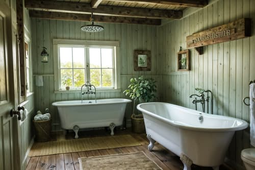 photo from pinterest of cottagecore-style interior designed (bathroom interior) with shower and bath towel and toilet seat and bathtub and bathroom sink with faucet and bathroom cabinet and bath rail and plant. . with earthy and muted colors and cottage style and natural and traditional and floral patterns and rustic and country style. . cinematic photo, highly detailed, cinematic lighting, ultra-detailed, ultrarealistic, photorealism, 8k. trending on pinterest. cottagecore interior design style. masterpiece, cinematic light, ultrarealistic+, photorealistic+, 8k, raw photo, realistic, sharp focus on eyes, (symmetrical eyes), (intact eyes), hyperrealistic, highest quality, best quality, , highly detailed, masterpiece, best quality, extremely detailed 8k wallpaper, masterpiece, best quality, ultra-detailed, best shadow, detailed background, detailed face, detailed eyes, high contrast, best illumination, detailed face, dulux, caustic, dynamic angle, detailed glow. dramatic lighting. highly detailed, insanely detailed hair, symmetrical, intricate details, professionally retouched, 8k high definition. strong bokeh. award winning photo.