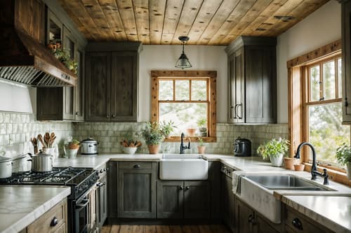 photo from pinterest of cottagecore-style interior designed (kitchen interior) with plant and worktops and refrigerator and sink and kitchen cabinets and stove and plant. . with organic and cottage style and floral patterns and natural and rustic and traditional and muted colors and country style. . cinematic photo, highly detailed, cinematic lighting, ultra-detailed, ultrarealistic, photorealism, 8k. trending on pinterest. cottagecore interior design style. masterpiece, cinematic light, ultrarealistic+, photorealistic+, 8k, raw photo, realistic, sharp focus on eyes, (symmetrical eyes), (intact eyes), hyperrealistic, highest quality, best quality, , highly detailed, masterpiece, best quality, extremely detailed 8k wallpaper, masterpiece, best quality, ultra-detailed, best shadow, detailed background, detailed face, detailed eyes, high contrast, best illumination, detailed face, dulux, caustic, dynamic angle, detailed glow. dramatic lighting. highly detailed, insanely detailed hair, symmetrical, intricate details, professionally retouched, 8k high definition. strong bokeh. award winning photo.