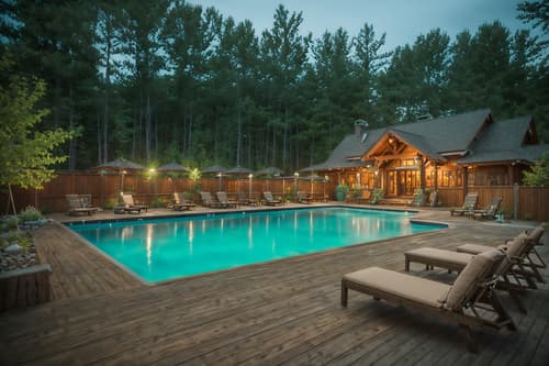 photo from pinterest of cottagecore-style designed (outdoor pool area ) with pool lights and pool lounge chairs and pool and pool lights. . with earthy and muted colors and organic and rustic and floral patterns and natural and traditional and cottage style. . cinematic photo, highly detailed, cinematic lighting, ultra-detailed, ultrarealistic, photorealism, 8k. trending on pinterest. cottagecore design style. masterpiece, cinematic light, ultrarealistic+, photorealistic+, 8k, raw photo, realistic, sharp focus on eyes, (symmetrical eyes), (intact eyes), hyperrealistic, highest quality, best quality, , highly detailed, masterpiece, best quality, extremely detailed 8k wallpaper, masterpiece, best quality, ultra-detailed, best shadow, detailed background, detailed face, detailed eyes, high contrast, best illumination, detailed face, dulux, caustic, dynamic angle, detailed glow. dramatic lighting. highly detailed, insanely detailed hair, symmetrical, intricate details, professionally retouched, 8k high definition. strong bokeh. award winning photo.