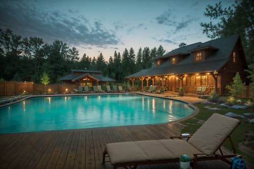photo from pinterest of cottagecore-style designed (outdoor pool area ) with pool lights and pool lounge chairs and pool and pool lights. . with earthy and muted colors and organic and rustic and floral patterns and natural and traditional and cottage style. . cinematic photo, highly detailed, cinematic lighting, ultra-detailed, ultrarealistic, photorealism, 8k. trending on pinterest. cottagecore design style. masterpiece, cinematic light, ultrarealistic+, photorealistic+, 8k, raw photo, realistic, sharp focus on eyes, (symmetrical eyes), (intact eyes), hyperrealistic, highest quality, best quality, , highly detailed, masterpiece, best quality, extremely detailed 8k wallpaper, masterpiece, best quality, ultra-detailed, best shadow, detailed background, detailed face, detailed eyes, high contrast, best illumination, detailed face, dulux, caustic, dynamic angle, detailed glow. dramatic lighting. highly detailed, insanely detailed hair, symmetrical, intricate details, professionally retouched, 8k high definition. strong bokeh. award winning photo.
