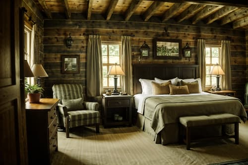 photo from pinterest of cottagecore-style interior designed (hotel room interior) with bed and mirror and night light and hotel bathroom and plant and storage bench or ottoman and bedside table or night stand and accent chair. . with earthy and natural and country style and rustic and traditional and cottage style and muted colors and organic. . cinematic photo, highly detailed, cinematic lighting, ultra-detailed, ultrarealistic, photorealism, 8k. trending on pinterest. cottagecore interior design style. masterpiece, cinematic light, ultrarealistic+, photorealistic+, 8k, raw photo, realistic, sharp focus on eyes, (symmetrical eyes), (intact eyes), hyperrealistic, highest quality, best quality, , highly detailed, masterpiece, best quality, extremely detailed 8k wallpaper, masterpiece, best quality, ultra-detailed, best shadow, detailed background, detailed face, detailed eyes, high contrast, best illumination, detailed face, dulux, caustic, dynamic angle, detailed glow. dramatic lighting. highly detailed, insanely detailed hair, symmetrical, intricate details, professionally retouched, 8k high definition. strong bokeh. award winning photo.
