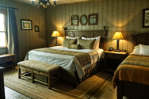 photo from pinterest of cottagecore-style interior designed (hotel room interior) with bed and mirror and night light and hotel bathroom and plant and storage bench or ottoman and bedside table or night stand and accent chair. . with earthy and natural and country style and rustic and traditional and cottage style and muted colors and organic. . cinematic photo, highly detailed, cinematic lighting, ultra-detailed, ultrarealistic, photorealism, 8k. trending on pinterest. cottagecore interior design style. masterpiece, cinematic light, ultrarealistic+, photorealistic+, 8k, raw photo, realistic, sharp focus on eyes, (symmetrical eyes), (intact eyes), hyperrealistic, highest quality, best quality, , highly detailed, masterpiece, best quality, extremely detailed 8k wallpaper, masterpiece, best quality, ultra-detailed, best shadow, detailed background, detailed face, detailed eyes, high contrast, best illumination, detailed face, dulux, caustic, dynamic angle, detailed glow. dramatic lighting. highly detailed, insanely detailed hair, symmetrical, intricate details, professionally retouched, 8k high definition. strong bokeh. award winning photo.