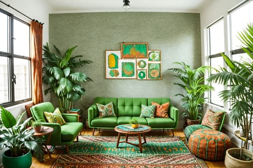 photo from pinterest of bohemian-style interior designed (office interior) with seating area with sofa and lounge chairs and cabinets and office desks and windows and computer desks and office chairs and plants. . with carefree layers of pattern, texture, and color and lush green nature and travel trinkets and bold patterns and playful colors and animal hides and natural materials and playful patterns. . cinematic photo, highly detailed, cinematic lighting, ultra-detailed, ultrarealistic, photorealism, 8k. trending on pinterest. bohemian interior design style. masterpiece, cinematic light, ultrarealistic+, photorealistic+, 8k, raw photo, realistic, sharp focus on eyes, (symmetrical eyes), (intact eyes), hyperrealistic, highest quality, best quality, , highly detailed, masterpiece, best quality, extremely detailed 8k wallpaper, masterpiece, best quality, ultra-detailed, best shadow, detailed background, detailed face, detailed eyes, high contrast, best illumination, detailed face, dulux, caustic, dynamic angle, detailed glow. dramatic lighting. highly detailed, insanely detailed hair, symmetrical, intricate details, professionally retouched, 8k high definition. strong bokeh. award winning photo.