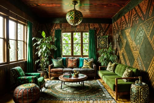 photo from pinterest of bohemian-style interior designed (gaming room interior) . with metals and woods and playful textures and bold patterns and animal hides and lush green nature and carefree layers of pattern, texture, and color and natural materials. . cinematic photo, highly detailed, cinematic lighting, ultra-detailed, ultrarealistic, photorealism, 8k. trending on pinterest. bohemian interior design style. masterpiece, cinematic light, ultrarealistic+, photorealistic+, 8k, raw photo, realistic, sharp focus on eyes, (symmetrical eyes), (intact eyes), hyperrealistic, highest quality, best quality, , highly detailed, masterpiece, best quality, extremely detailed 8k wallpaper, masterpiece, best quality, ultra-detailed, best shadow, detailed background, detailed face, detailed eyes, high contrast, best illumination, detailed face, dulux, caustic, dynamic angle, detailed glow. dramatic lighting. highly detailed, insanely detailed hair, symmetrical, intricate details, professionally retouched, 8k high definition. strong bokeh. award winning photo.