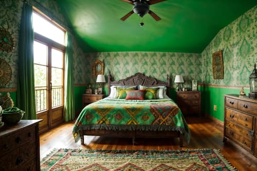 photo from pinterest of bohemian-style interior designed (attic interior) . with carefree layers of pattern, texture, and color and lush green nature and bold colors and a lack of structure and woods and playful colors and playful textures and playful patterns. . cinematic photo, highly detailed, cinematic lighting, ultra-detailed, ultrarealistic, photorealism, 8k. trending on pinterest. bohemian interior design style. masterpiece, cinematic light, ultrarealistic+, photorealistic+, 8k, raw photo, realistic, sharp focus on eyes, (symmetrical eyes), (intact eyes), hyperrealistic, highest quality, best quality, , highly detailed, masterpiece, best quality, extremely detailed 8k wallpaper, masterpiece, best quality, ultra-detailed, best shadow, detailed background, detailed face, detailed eyes, high contrast, best illumination, detailed face, dulux, caustic, dynamic angle, detailed glow. dramatic lighting. highly detailed, insanely detailed hair, symmetrical, intricate details, professionally retouched, 8k high definition. strong bokeh. award winning photo.