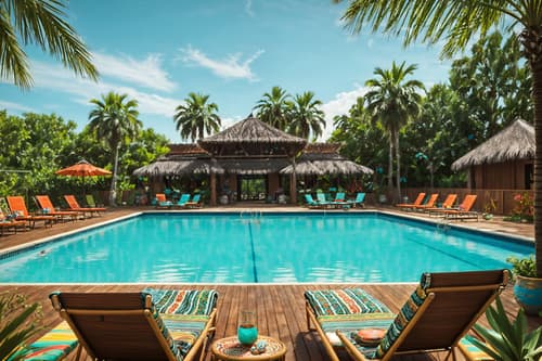 photo from pinterest of bohemian-style designed (outdoor pool area ) with pool lounge chairs and pool lights and pool and pool lounge chairs. . with mixed patterns and a lack of structure and travel trinkets and metals and playful colors and playful textures and woods and animal hides. . cinematic photo, highly detailed, cinematic lighting, ultra-detailed, ultrarealistic, photorealism, 8k. trending on pinterest. bohemian design style. masterpiece, cinematic light, ultrarealistic+, photorealistic+, 8k, raw photo, realistic, sharp focus on eyes, (symmetrical eyes), (intact eyes), hyperrealistic, highest quality, best quality, , highly detailed, masterpiece, best quality, extremely detailed 8k wallpaper, masterpiece, best quality, ultra-detailed, best shadow, detailed background, detailed face, detailed eyes, high contrast, best illumination, detailed face, dulux, caustic, dynamic angle, detailed glow. dramatic lighting. highly detailed, insanely detailed hair, symmetrical, intricate details, professionally retouched, 8k high definition. strong bokeh. award winning photo.