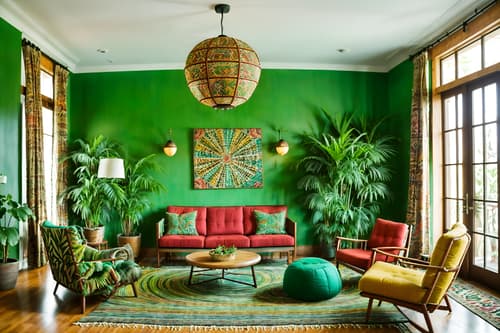 photo from pinterest of bohemian-style interior designed (hotel lobby interior) with lounge chairs and coffee tables and check in desk and hanging lamps and plant and sofas and rug and furniture. . with lush green nature and bold colors and carefree layers of pattern, texture, and color and animal hides and playful colors and playful patterns and a lack of structure and natural materials. . cinematic photo, highly detailed, cinematic lighting, ultra-detailed, ultrarealistic, photorealism, 8k. trending on pinterest. bohemian interior design style. masterpiece, cinematic light, ultrarealistic+, photorealistic+, 8k, raw photo, realistic, sharp focus on eyes, (symmetrical eyes), (intact eyes), hyperrealistic, highest quality, best quality, , highly detailed, masterpiece, best quality, extremely detailed 8k wallpaper, masterpiece, best quality, ultra-detailed, best shadow, detailed background, detailed face, detailed eyes, high contrast, best illumination, detailed face, dulux, caustic, dynamic angle, detailed glow. dramatic lighting. highly detailed, insanely detailed hair, symmetrical, intricate details, professionally retouched, 8k high definition. strong bokeh. award winning photo.