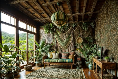 photo from pinterest of bohemian-style interior designed (exhibition space interior) . with animal hides and mixed patterns and playful textures and natural materials and lush green nature and woods and playful colors and carefree layers of pattern, texture, and color. . cinematic photo, highly detailed, cinematic lighting, ultra-detailed, ultrarealistic, photorealism, 8k. trending on pinterest. bohemian interior design style. masterpiece, cinematic light, ultrarealistic+, photorealistic+, 8k, raw photo, realistic, sharp focus on eyes, (symmetrical eyes), (intact eyes), hyperrealistic, highest quality, best quality, , highly detailed, masterpiece, best quality, extremely detailed 8k wallpaper, masterpiece, best quality, ultra-detailed, best shadow, detailed background, detailed face, detailed eyes, high contrast, best illumination, detailed face, dulux, caustic, dynamic angle, detailed glow. dramatic lighting. highly detailed, insanely detailed hair, symmetrical, intricate details, professionally retouched, 8k high definition. strong bokeh. award winning photo.