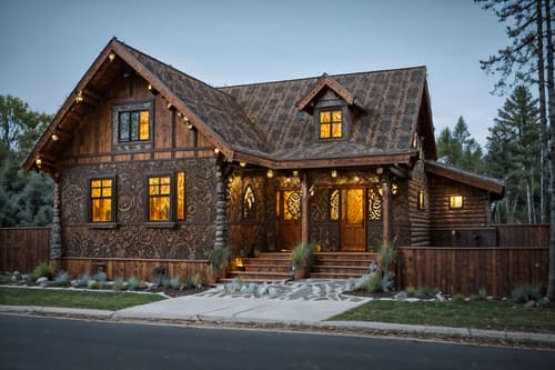 photo from pinterest of bohemian-style exterior designed (house exterior exterior) . with playful patterns and animal hides and bold patterns and mixed patterns and playful textures and woods and natural materials and carefree layers of pattern, texture, and color. . cinematic photo, highly detailed, cinematic lighting, ultra-detailed, ultrarealistic, photorealism, 8k. trending on pinterest. bohemian exterior design style. masterpiece, cinematic light, ultrarealistic+, photorealistic+, 8k, raw photo, realistic, sharp focus on eyes, (symmetrical eyes), (intact eyes), hyperrealistic, highest quality, best quality, , highly detailed, masterpiece, best quality, extremely detailed 8k wallpaper, masterpiece, best quality, ultra-detailed, best shadow, detailed background, detailed face, detailed eyes, high contrast, best illumination, detailed face, dulux, caustic, dynamic angle, detailed glow. dramatic lighting. highly detailed, insanely detailed hair, symmetrical, intricate details, professionally retouched, 8k high definition. strong bokeh. award winning photo.