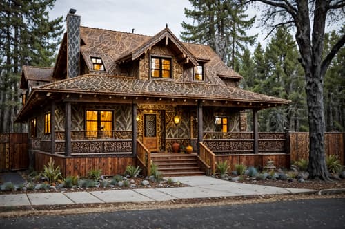 photo from pinterest of bohemian-style exterior designed (house exterior exterior) . with playful patterns and animal hides and bold patterns and mixed patterns and playful textures and woods and natural materials and carefree layers of pattern, texture, and color. . cinematic photo, highly detailed, cinematic lighting, ultra-detailed, ultrarealistic, photorealism, 8k. trending on pinterest. bohemian exterior design style. masterpiece, cinematic light, ultrarealistic+, photorealistic+, 8k, raw photo, realistic, sharp focus on eyes, (symmetrical eyes), (intact eyes), hyperrealistic, highest quality, best quality, , highly detailed, masterpiece, best quality, extremely detailed 8k wallpaper, masterpiece, best quality, ultra-detailed, best shadow, detailed background, detailed face, detailed eyes, high contrast, best illumination, detailed face, dulux, caustic, dynamic angle, detailed glow. dramatic lighting. highly detailed, insanely detailed hair, symmetrical, intricate details, professionally retouched, 8k high definition. strong bokeh. award winning photo.
