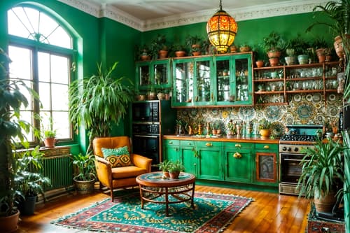 photo from pinterest of bohemian-style interior designed (kitchen living combo interior) with electric lamps and furniture and plant and bookshelves and plant and sink and televisions and chairs. . with a lack of structure and travel trinkets and mixed patterns and bold patterns and bold colors and animal hides and lush green nature and playful patterns. . cinematic photo, highly detailed, cinematic lighting, ultra-detailed, ultrarealistic, photorealism, 8k. trending on pinterest. bohemian interior design style. masterpiece, cinematic light, ultrarealistic+, photorealistic+, 8k, raw photo, realistic, sharp focus on eyes, (symmetrical eyes), (intact eyes), hyperrealistic, highest quality, best quality, , highly detailed, masterpiece, best quality, extremely detailed 8k wallpaper, masterpiece, best quality, ultra-detailed, best shadow, detailed background, detailed face, detailed eyes, high contrast, best illumination, detailed face, dulux, caustic, dynamic angle, detailed glow. dramatic lighting. highly detailed, insanely detailed hair, symmetrical, intricate details, professionally retouched, 8k high definition. strong bokeh. award winning photo.