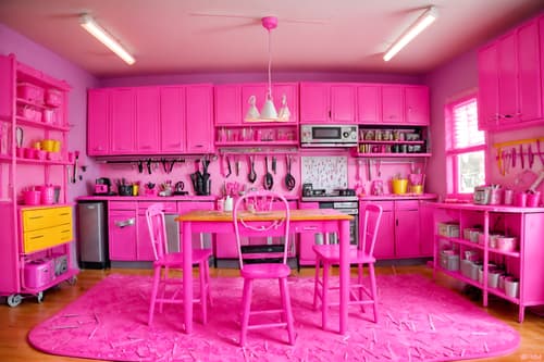 photo from pinterest of hot pink-style interior designed (workshop interior) with messy and tool wall and wooden workbench and messy. . with barbie style interior and barbie chairs and barbie glitter and sparkle and hot pink barbie colors and barbie closet and barbie plastic interior and hot pink barbie walls and barbie bold rosy hues like fuchsia and magenta. . cinematic photo, highly detailed, cinematic lighting, ultra-detailed, ultrarealistic, photorealism, 8k. trending on pinterest. hot pink interior design style. masterpiece, cinematic light, ultrarealistic+, photorealistic+, 8k, raw photo, realistic, sharp focus on eyes, (symmetrical eyes), (intact eyes), hyperrealistic, highest quality, best quality, , highly detailed, masterpiece, best quality, extremely detailed 8k wallpaper, masterpiece, best quality, ultra-detailed, best shadow, detailed background, detailed face, detailed eyes, high contrast, best illumination, detailed face, dulux, caustic, dynamic angle, detailed glow. dramatic lighting. highly detailed, insanely detailed hair, symmetrical, intricate details, professionally retouched, 8k high definition. strong bokeh. award winning photo.