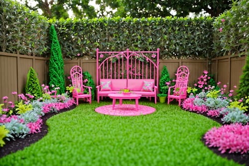 photo from pinterest of hot pink-style designed (outdoor garden ) with grass and garden tree and garden plants and grass. . with barbie plastic and hot pink barbie walls and barbie bold rosy hues like fuchsia and magenta and barbie sofa and barbie closet and barbie glitter and sparkle and barbie style and barbie chairs. . cinematic photo, highly detailed, cinematic lighting, ultra-detailed, ultrarealistic, photorealism, 8k. trending on pinterest. hot pink design style. masterpiece, cinematic light, ultrarealistic+, photorealistic+, 8k, raw photo, realistic, sharp focus on eyes, (symmetrical eyes), (intact eyes), hyperrealistic, highest quality, best quality, , highly detailed, masterpiece, best quality, extremely detailed 8k wallpaper, masterpiece, best quality, ultra-detailed, best shadow, detailed background, detailed face, detailed eyes, high contrast, best illumination, detailed face, dulux, caustic, dynamic angle, detailed glow. dramatic lighting. highly detailed, insanely detailed hair, symmetrical, intricate details, professionally retouched, 8k high definition. strong bokeh. award winning photo.