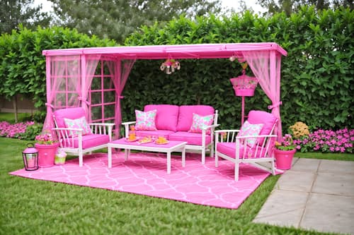 photo from pinterest of hot pink-style designed (outdoor patio ) with patio couch with pillows and deck with deck chairs and grass and plant and barbeque or grill and patio couch with pillows. . with barbie closet and barbie style and hot pink barbie colors and barbie plastic and barbie glitter and sparkle and hot pink barbie walls and barbie sofa and barbie bold rosy hues like fuchsia and magenta. . cinematic photo, highly detailed, cinematic lighting, ultra-detailed, ultrarealistic, photorealism, 8k. trending on pinterest. hot pink design style. masterpiece, cinematic light, ultrarealistic+, photorealistic+, 8k, raw photo, realistic, sharp focus on eyes, (symmetrical eyes), (intact eyes), hyperrealistic, highest quality, best quality, , highly detailed, masterpiece, best quality, extremely detailed 8k wallpaper, masterpiece, best quality, ultra-detailed, best shadow, detailed background, detailed face, detailed eyes, high contrast, best illumination, detailed face, dulux, caustic, dynamic angle, detailed glow. dramatic lighting. highly detailed, insanely detailed hair, symmetrical, intricate details, professionally retouched, 8k high definition. strong bokeh. award winning photo.