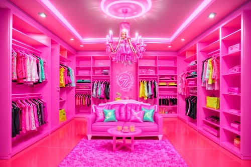 photo from pinterest of hot pink-style interior designed (clothing store interior) . with barbie closet and barbie plastic interior and barbie sofa and barbie chairs and hot pink barbie walls and barbie style interior and barbie bold rosy hues like fuchsia and magenta and barbie glitter and sparkle. . cinematic photo, highly detailed, cinematic lighting, ultra-detailed, ultrarealistic, photorealism, 8k. trending on pinterest. hot pink interior design style. masterpiece, cinematic light, ultrarealistic+, photorealistic+, 8k, raw photo, realistic, sharp focus on eyes, (symmetrical eyes), (intact eyes), hyperrealistic, highest quality, best quality, , highly detailed, masterpiece, best quality, extremely detailed 8k wallpaper, masterpiece, best quality, ultra-detailed, best shadow, detailed background, detailed face, detailed eyes, high contrast, best illumination, detailed face, dulux, caustic, dynamic angle, detailed glow. dramatic lighting. highly detailed, insanely detailed hair, symmetrical, intricate details, professionally retouched, 8k high definition. strong bokeh. award winning photo.