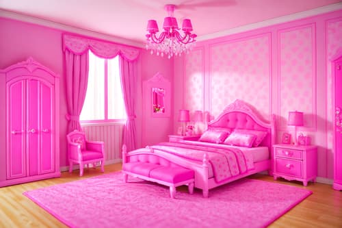 photo from pinterest of hot pink-style interior designed (bedroom interior) with plant and bed and dresser closet and bedside table or night stand and mirror and night light and accent chair and headboard. . with barbie plastic interior and barbie bold rosy hues like fuchsia and magenta and barbie style interior and barbie chairs and barbie glitter and sparkle and barbie sofa and hot pink barbie walls and hot pink barbie colors. . cinematic photo, highly detailed, cinematic lighting, ultra-detailed, ultrarealistic, photorealism, 8k. trending on pinterest. hot pink interior design style. masterpiece, cinematic light, ultrarealistic+, photorealistic+, 8k, raw photo, realistic, sharp focus on eyes, (symmetrical eyes), (intact eyes), hyperrealistic, highest quality, best quality, , highly detailed, masterpiece, best quality, extremely detailed 8k wallpaper, masterpiece, best quality, ultra-detailed, best shadow, detailed background, detailed face, detailed eyes, high contrast, best illumination, detailed face, dulux, caustic, dynamic angle, detailed glow. dramatic lighting. highly detailed, insanely detailed hair, symmetrical, intricate details, professionally retouched, 8k high definition. strong bokeh. award winning photo.