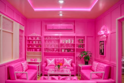 photo from pinterest of hot pink-style interior designed (coffee shop interior) . with barbie sofa and barbie closet and barbie bold rosy hues like fuchsia and magenta and barbie plastic interior and hot pink barbie colors and barbie style interior and hot pink barbie walls and barbie glitter and sparkle. . cinematic photo, highly detailed, cinematic lighting, ultra-detailed, ultrarealistic, photorealism, 8k. trending on pinterest. hot pink interior design style. masterpiece, cinematic light, ultrarealistic+, photorealistic+, 8k, raw photo, realistic, sharp focus on eyes, (symmetrical eyes), (intact eyes), hyperrealistic, highest quality, best quality, , highly detailed, masterpiece, best quality, extremely detailed 8k wallpaper, masterpiece, best quality, ultra-detailed, best shadow, detailed background, detailed face, detailed eyes, high contrast, best illumination, detailed face, dulux, caustic, dynamic angle, detailed glow. dramatic lighting. highly detailed, insanely detailed hair, symmetrical, intricate details, professionally retouched, 8k high definition. strong bokeh. award winning photo.