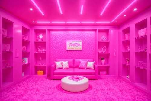 photo from pinterest of hot pink-style interior designed (exhibition space interior) . with hot pink barbie walls and barbie glitter and sparkle and hot pink barbie colors and barbie plastic interior and barbie sofa and barbie closet and barbie style interior and barbie bold rosy hues like fuchsia and magenta. . cinematic photo, highly detailed, cinematic lighting, ultra-detailed, ultrarealistic, photorealism, 8k. trending on pinterest. hot pink interior design style. masterpiece, cinematic light, ultrarealistic+, photorealistic+, 8k, raw photo, realistic, sharp focus on eyes, (symmetrical eyes), (intact eyes), hyperrealistic, highest quality, best quality, , highly detailed, masterpiece, best quality, extremely detailed 8k wallpaper, masterpiece, best quality, ultra-detailed, best shadow, detailed background, detailed face, detailed eyes, high contrast, best illumination, detailed face, dulux, caustic, dynamic angle, detailed glow. dramatic lighting. highly detailed, insanely detailed hair, symmetrical, intricate details, professionally retouched, 8k high definition. strong bokeh. award winning photo.