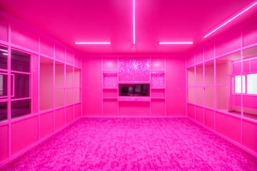 photo from pinterest of hot pink-style interior designed (exhibition space interior) . with hot pink barbie walls and barbie glitter and sparkle and hot pink barbie colors and barbie plastic interior and barbie sofa and barbie closet and barbie style interior and barbie bold rosy hues like fuchsia and magenta. . cinematic photo, highly detailed, cinematic lighting, ultra-detailed, ultrarealistic, photorealism, 8k. trending on pinterest. hot pink interior design style. masterpiece, cinematic light, ultrarealistic+, photorealistic+, 8k, raw photo, realistic, sharp focus on eyes, (symmetrical eyes), (intact eyes), hyperrealistic, highest quality, best quality, , highly detailed, masterpiece, best quality, extremely detailed 8k wallpaper, masterpiece, best quality, ultra-detailed, best shadow, detailed background, detailed face, detailed eyes, high contrast, best illumination, detailed face, dulux, caustic, dynamic angle, detailed glow. dramatic lighting. highly detailed, insanely detailed hair, symmetrical, intricate details, professionally retouched, 8k high definition. strong bokeh. award winning photo.
