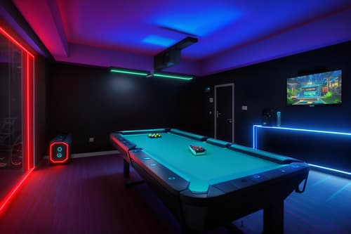 photo from pinterest of gaming room-style designed (outdoor pool area ) with pool lounge chairs and pool and pool lights and pool lounge chairs. . with gaming chair and speakers and dark walls and neon lights and multiple displays and computer desk with computer displays and keyboard and dark room and purple and red lights. . cinematic photo, highly detailed, cinematic lighting, ultra-detailed, ultrarealistic, photorealism, 8k. trending on pinterest. gaming room design style. masterpiece, cinematic light, ultrarealistic+, photorealistic+, 8k, raw photo, realistic, sharp focus on eyes, (symmetrical eyes), (intact eyes), hyperrealistic, highest quality, best quality, , highly detailed, masterpiece, best quality, extremely detailed 8k wallpaper, masterpiece, best quality, ultra-detailed, best shadow, detailed background, detailed face, detailed eyes, high contrast, best illumination, detailed face, dulux, caustic, dynamic angle, detailed glow. dramatic lighting. highly detailed, insanely detailed hair, symmetrical, intricate details, professionally retouched, 8k high definition. strong bokeh. award winning photo.