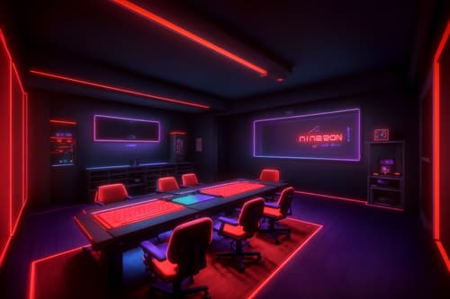 photo from pinterest of gaming room-style interior designed (onsen interior) . with purple and red lights and at night and dark room and purple, red and blue fade light and dark walls and neon letters on wall and neon lights and computer desk with computer displays and keyboard. . cinematic photo, highly detailed, cinematic lighting, ultra-detailed, ultrarealistic, photorealism, 8k. trending on pinterest. gaming room interior design style. masterpiece, cinematic light, ultrarealistic+, photorealistic+, 8k, raw photo, realistic, sharp focus on eyes, (symmetrical eyes), (intact eyes), hyperrealistic, highest quality, best quality, , highly detailed, masterpiece, best quality, extremely detailed 8k wallpaper, masterpiece, best quality, ultra-detailed, best shadow, detailed background, detailed face, detailed eyes, high contrast, best illumination, detailed face, dulux, caustic, dynamic angle, detailed glow. dramatic lighting. highly detailed, insanely detailed hair, symmetrical, intricate details, professionally retouched, 8k high definition. strong bokeh. award winning photo.