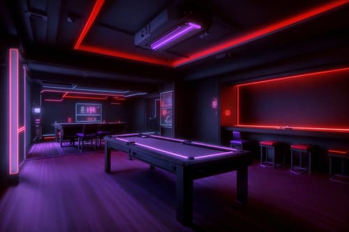 photo from pinterest of gaming room-style interior designed (onsen interior) . with purple and red lights and at night and dark room and purple, red and blue fade light and dark walls and neon letters on wall and neon lights and computer desk with computer displays and keyboard. . cinematic photo, highly detailed, cinematic lighting, ultra-detailed, ultrarealistic, photorealism, 8k. trending on pinterest. gaming room interior design style. masterpiece, cinematic light, ultrarealistic+, photorealistic+, 8k, raw photo, realistic, sharp focus on eyes, (symmetrical eyes), (intact eyes), hyperrealistic, highest quality, best quality, , highly detailed, masterpiece, best quality, extremely detailed 8k wallpaper, masterpiece, best quality, ultra-detailed, best shadow, detailed background, detailed face, detailed eyes, high contrast, best illumination, detailed face, dulux, caustic, dynamic angle, detailed glow. dramatic lighting. highly detailed, insanely detailed hair, symmetrical, intricate details, professionally retouched, 8k high definition. strong bokeh. award winning photo.