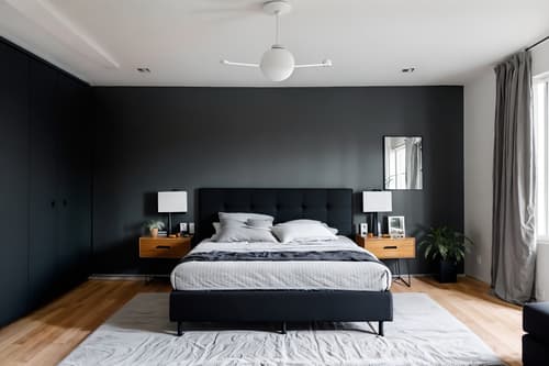 photo from pinterest of minimalist-style interior designed (bedroom interior) with headboard and accent chair and mirror and night light and plant and bed and bedside table or night stand and dresser closet. . with functional furniture and an open floor plan and a monochromatic palette with colour used as an accent and lots of light and clean lines and focus on the shape, colour and texture of just a few of essential elements and functional furniture. . cinematic photo, highly detailed, cinematic lighting, ultra-detailed, ultrarealistic, photorealism, 8k. trending on pinterest. minimalist interior design style. masterpiece, cinematic light, ultrarealistic+, photorealistic+, 8k, raw photo, realistic, sharp focus on eyes, (symmetrical eyes), (intact eyes), hyperrealistic, highest quality, best quality, , highly detailed, masterpiece, best quality, extremely detailed 8k wallpaper, masterpiece, best quality, ultra-detailed, best shadow, detailed background, detailed face, detailed eyes, high contrast, best illumination, detailed face, dulux, caustic, dynamic angle, detailed glow. dramatic lighting. highly detailed, insanely detailed hair, symmetrical, intricate details, professionally retouched, 8k high definition. strong bokeh. award winning photo.