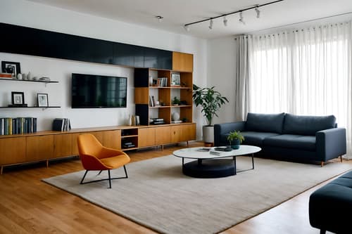 photo from pinterest of minimalist-style interior designed (living room interior) with chairs and furniture and occasional tables and sofa and televisions and plant and rug and bookshelves. . with lots of light and focus on the shape, colour and texture of just a few of essential elements and an open floor plan and clean lines and functional furniture and a monochromatic palette with colour used as an accent and lots of light. . cinematic photo, highly detailed, cinematic lighting, ultra-detailed, ultrarealistic, photorealism, 8k. trending on pinterest. minimalist interior design style. masterpiece, cinematic light, ultrarealistic+, photorealistic+, 8k, raw photo, realistic, sharp focus on eyes, (symmetrical eyes), (intact eyes), hyperrealistic, highest quality, best quality, , highly detailed, masterpiece, best quality, extremely detailed 8k wallpaper, masterpiece, best quality, ultra-detailed, best shadow, detailed background, detailed face, detailed eyes, high contrast, best illumination, detailed face, dulux, caustic, dynamic angle, detailed glow. dramatic lighting. highly detailed, insanely detailed hair, symmetrical, intricate details, professionally retouched, 8k high definition. strong bokeh. award winning photo.