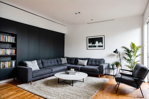 photo from pinterest of minimalist-style interior designed (living room interior) with chairs and furniture and occasional tables and sofa and televisions and plant and rug and bookshelves. . with lots of light and focus on the shape, colour and texture of just a few of essential elements and an open floor plan and clean lines and functional furniture and a monochromatic palette with colour used as an accent and lots of light. . cinematic photo, highly detailed, cinematic lighting, ultra-detailed, ultrarealistic, photorealism, 8k. trending on pinterest. minimalist interior design style. masterpiece, cinematic light, ultrarealistic+, photorealistic+, 8k, raw photo, realistic, sharp focus on eyes, (symmetrical eyes), (intact eyes), hyperrealistic, highest quality, best quality, , highly detailed, masterpiece, best quality, extremely detailed 8k wallpaper, masterpiece, best quality, ultra-detailed, best shadow, detailed background, detailed face, detailed eyes, high contrast, best illumination, detailed face, dulux, caustic, dynamic angle, detailed glow. dramatic lighting. highly detailed, insanely detailed hair, symmetrical, intricate details, professionally retouched, 8k high definition. strong bokeh. award winning photo.