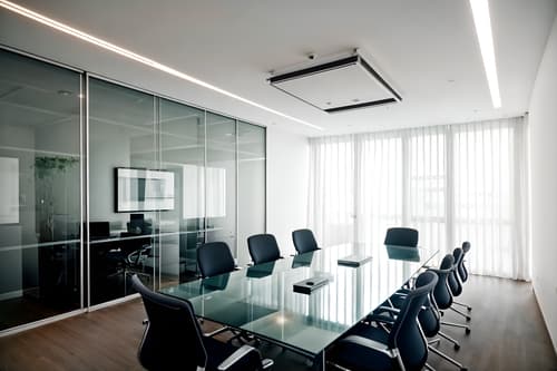 photo from pinterest of minimalist-style interior designed (meeting room interior) with vase and glass walls and plant and glass doors and cabinets and office chairs and painting or photo on wall and boardroom table. . with a monochromatic palette with colour used as an accent and an open floor plan and lots of light and functional furniture and clean lines and focus on the shape, colour and texture of just a few of essential elements and a monochromatic palette with colour used as an accent. . cinematic photo, highly detailed, cinematic lighting, ultra-detailed, ultrarealistic, photorealism, 8k. trending on pinterest. minimalist interior design style. masterpiece, cinematic light, ultrarealistic+, photorealistic+, 8k, raw photo, realistic, sharp focus on eyes, (symmetrical eyes), (intact eyes), hyperrealistic, highest quality, best quality, , highly detailed, masterpiece, best quality, extremely detailed 8k wallpaper, masterpiece, best quality, ultra-detailed, best shadow, detailed background, detailed face, detailed eyes, high contrast, best illumination, detailed face, dulux, caustic, dynamic angle, detailed glow. dramatic lighting. highly detailed, insanely detailed hair, symmetrical, intricate details, professionally retouched, 8k high definition. strong bokeh. award winning photo.